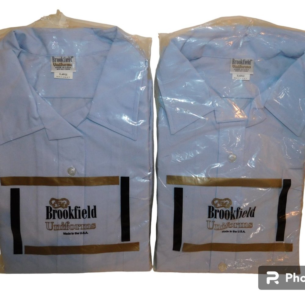 Brookfield Uniforms Vintage Blue Men's Button-Down Uniform Shirt NEW